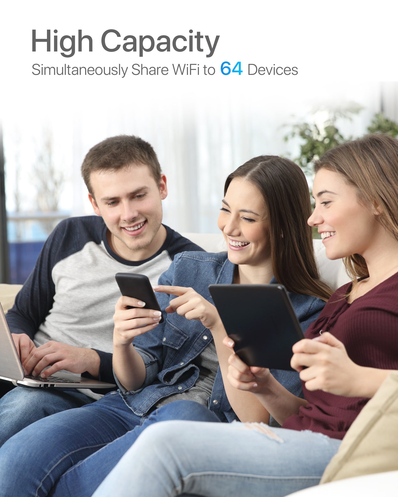 ioGiant Box 4G, Routeur 4G SIM LTE WiFi AC 1200 Mbps, Boîtier 4G Wi-Fi avec modem Carte SIM pour tout Opérateur, Connectez jusqu'à 64 Appareils, 2 antennes amovibles, Routeur WiFi 4G