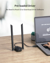 Charger l'image dans la galerie, ioGiant AX1800 High Gain USB WiFi 6 Adapter Supports Windows 11 and 10 with Preload Driver No Need to Download Driver Software